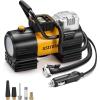 imageAstroAI Tire Inflator Portable Air Compressor Up to 150 PSI Tire Pump for Car 12V DC Digital Air Pump with 12 LEDs Super Bright Light for Bicycle Motorcycle Automotive Car Accessories