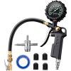 imageAstroAI Tire Pressure Gauge with Inflator 100 PSIANSI B401 Accurate Large 25quot Easy Read Glow Dial Heavy Duty Air Chuck and Compressor Accessories with Rubber Hose and Quick Connect Coupler