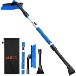 imageAstroAI 624quot Ice Scrapers for Car Windshield and Extendable Snow Brush with Foam Grip and 360 Pivoting Brush Head for Christmas Car Auto Truck SUVOrangeBlue
