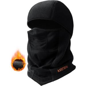 imageAstroAI Balaclava Ski Mask Winter Fleece Thermal Face Mask Cover for Men Women Warmer Windproof Breathable Cold Weather Gear for Skiing Outdoor Work Motorcycling Snowboarding GrayL 23quot245quotBlack