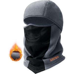 imageAstroAI Balaclava Ski Mask Winter Fleece Thermal Face Mask Cover for Men Women Warmer Windproof Breathable Cold Weather Gear for Skiing Outdoor Work Motorcycling Snowboarding GrayL 23quot245quotGrey