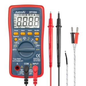 imageAstroAI Digital Multimeter TRMS 4000 Counts Volt Meter Manual and Auto Ranging Measures Voltage Tester Current Resistance Continuity Frequency Tests Diodes Temperature Red