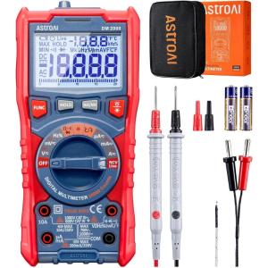 imageAstroAI Digital Multimeter Tester TRMS 20000 Counts with Higher Resolution AutoRanging Voltmeter Accurately Measures Voltage Current Resistance Diodes Continuity DutyCycle Capacitance Temperature