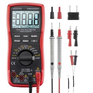 imageAstroAI Digital Multimeter and Analyzer TRMS 6000 Counts Volt Meter Ohmmeter AutoRanging Tester Accurately Measures Voltage Current Resistance Diodes Continuity DutyCycle Capacitance TemperatureBlack