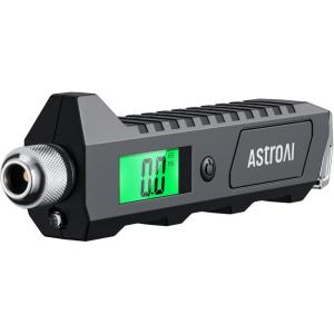 imageAstroAI Digital Tire Pressure Gauge 230 PSI 4 Settings Heavy Duty for Car Bicycle with Larger Backlit LCD Flashlight and NonSlip Black