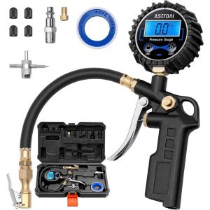 imageAstroAI Digital Tire Pressure Gauge with Inflator 3250 PSI Air Chuck ampamp Compressor Accessories Heavy Duty with Quick Connect Coupler 01 Display Resolution 1packwith case