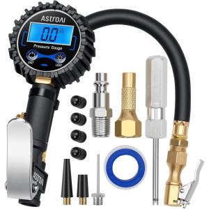 imageAstroAI Digital Tire Pressure Gauge with Inflator3250 PSI 01 for Display Resolution Heavy Duty Air Chuck and Compressor Accessories with Rubber Hose and Quick Connect Coupler BlueBlue