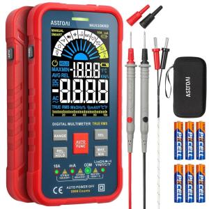 imageAstroAI Multimeter Tester 10000 Counts TRMS AutoRanging Color LCD Screen Digital Volt Meter Fast Accurately Measures Voltage Current Amp Resistance Continuity DutyCycle Capacitance Temperature