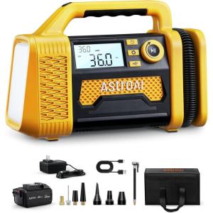 imageAstroAI TC3 Air Compressor Portable Tire Inflator Offroad Air Compressor for Truck 150PSI with Digital Display Air Pump for Car Heavy Duty for 4x4 Vehicle RV SUV Car Accessories YellowYellow