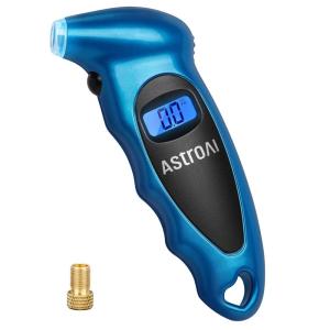 imageAstroAI Tire Pressure Gauge Digital 0150PSI Accurate in 01 Increments 4 Settings Stocking Stuffers for Car Truck Bicycle with Backlight LCD and Presta Valve Adaptor RedBlue