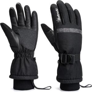 imageAstroAI Waterproof Gloves Snow Gloves with Touchscreen Warm Winter Gloves for Men Women for Cold Weather Running Cycling Snowboarding Driving Outdoor Work