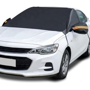 imageAstroAI Windshield Snow Cover Windshield Cover for Ice and Snow 4Layer Protection for Snow Ice UV Frost Wiper ampamp Mirror Covers Windproof Sunshade Cover for Cars Sedans and Compact SUVs MiddleBlack