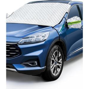 imageAstroAI Windshield Snow Cover Windshield Cover for Ice and Snow 4Layer Protection for Snow Ice UV Frost Wiper ampamp Mirror Covers Windproof Sunshade Cover for Cars Sedans and Compact SUVs Middlesilver