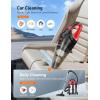 imageAstroAI Handheld Car Vacuum Cordless with Accessories Portable Vacuum Cleaner with 12V DC Power LED Light Brush Extended Suction Pipe Hose Mini Handheld for Car Home Office and Pet Hair RedRed