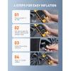 imageAstroAI L7 Air Tire Inflator Portable Air Compressor 150PSI Electric Cordless Bike Pump with Fast 1min Inflation Auto Shutoff LED Light  Rechargeable for Car SUV Motorcycle Bike Tires YellowYellow